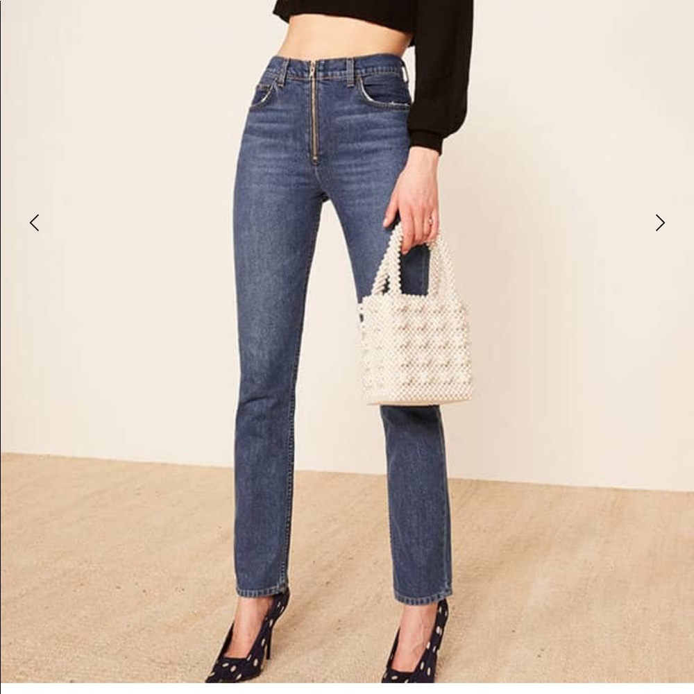Reformation Brooke High Straight ZIP Jeans NWT - Picture 3 of 7